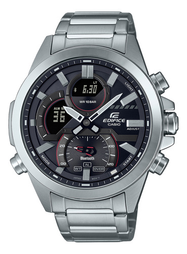 Reloj Edifice Ecb-30d-1adf Acero Hombre Plateado Plateado Plateado Negro