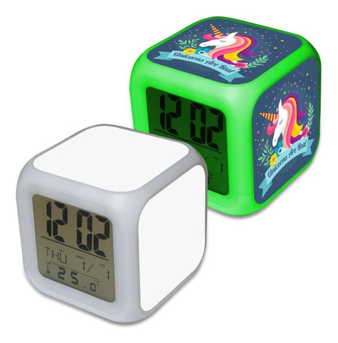 Sublimación En Blanco Digital Led Cambio De Color Reloj Desp