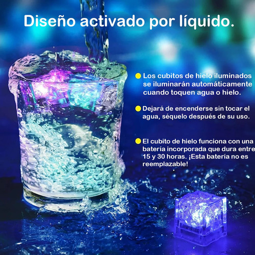 De 30 Luces Led De Cubitos De Hielo Brillantes Para Uso En