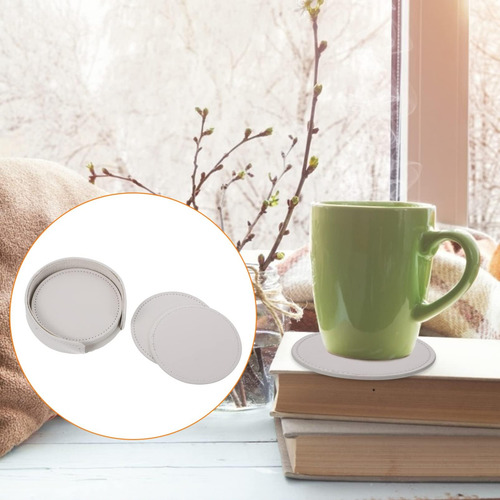 Vicasky 1 Juego De Posavasos De Cuero Para Bebidas, Tapete R