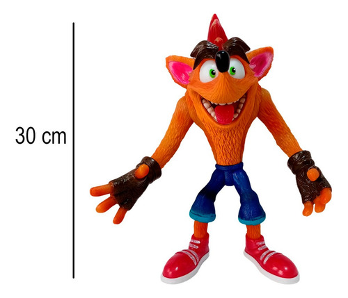 Figura Crash Bandicoot Articulada Con Luz Y Accesorios 30 Cm