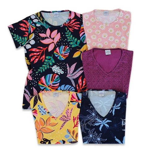 Kit 12 T-shirts Blusas Feminina Roupas Atacado Revenda