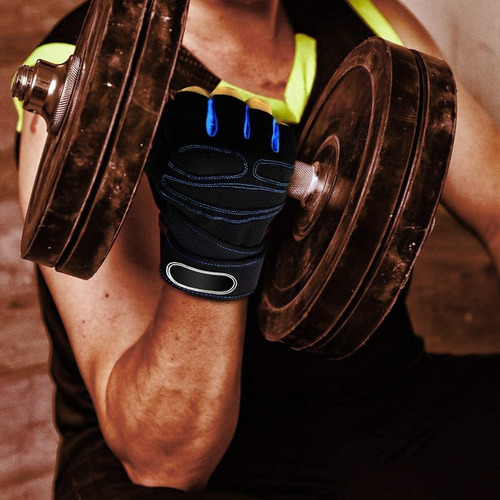 Imagen 9 de 10 de Guantes Gym Con Muñequera Para Deporte Gimnasio Mujer Hombre