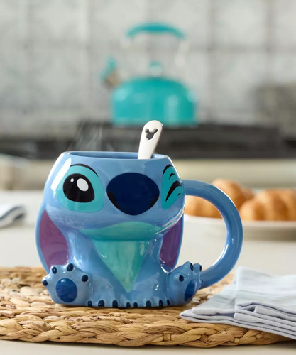 Taza Stitch Original Disney Parks- Importada Usa Azul Acero Stitch