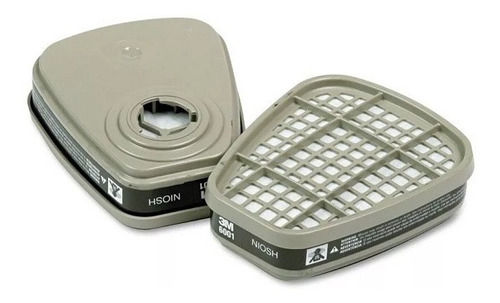 Respirador de máscara 3m 6200 con 1 par de cartuchos químicos para vapores orgánicos (modelo 3M 6003) - TAM M