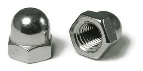Imagem 2 de 5 de Porca Calota Inoxidavel 1/4 Aço Inox 304 Ciser 15 Unidades