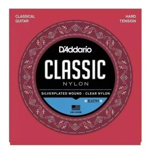 Encordoamento Daddario Classic Nylon Tensao Alta Ej27 H