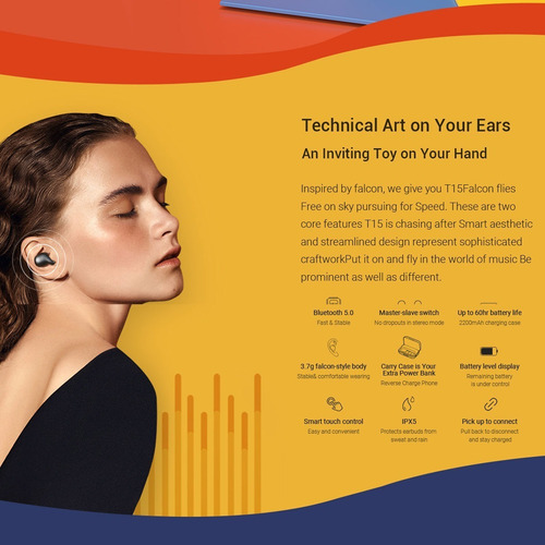 Auriculares In-ear Gamer Inalámbricos Haylou T Series T15