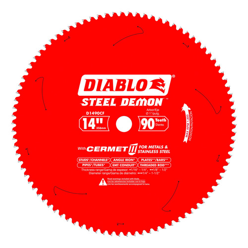 Diablo Diablo Steel Demon 14 X 90 Dientes Color Rojo