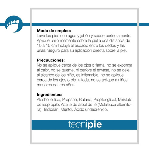 Tecnipie Aerosol Antibacterial Para Hongos En Pies 60g