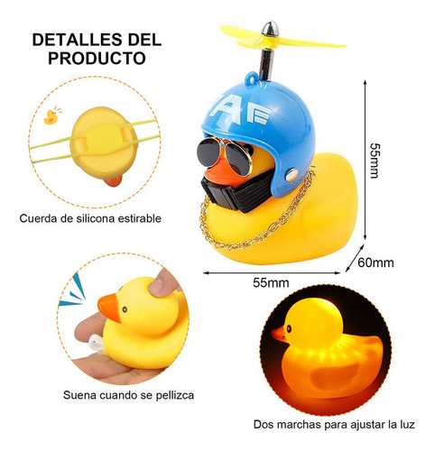 Conjunto De 6 Patos De Borracha Com Capacete, Hélice, Luzes