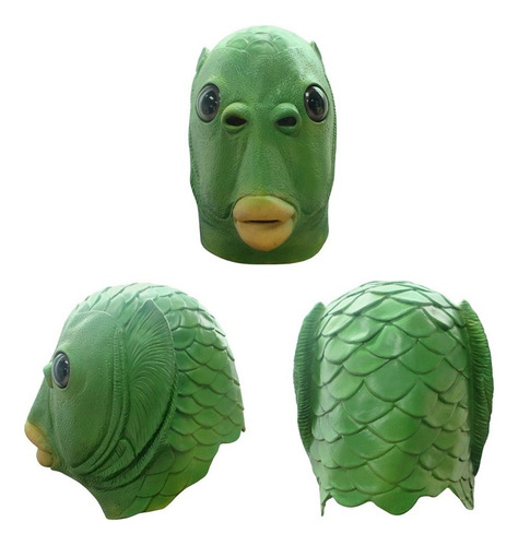 . Máscaras De Cabeza De Pez Verde Feo For Cosplay For