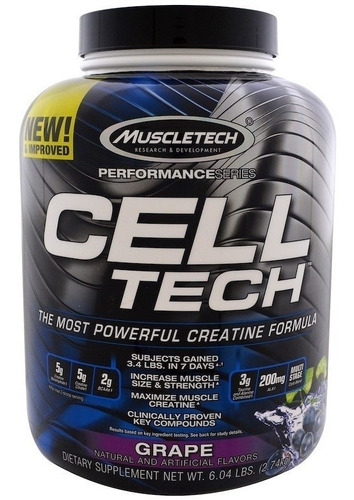 Cell Tech 6 Lb 2,72 Kg Muscletech Creatina Post Entreno Performance Series