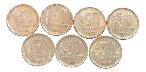 Monedas Argentina De 50 Cent 1970 Al 1976 Serie Completa