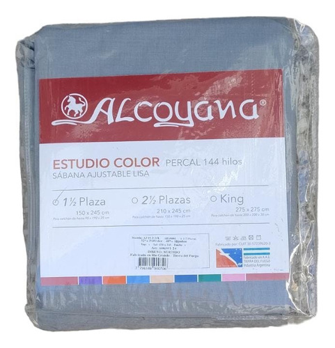 Sabana Ajustable Alcoyana 1½ Estudio 144h Gris Oscuro