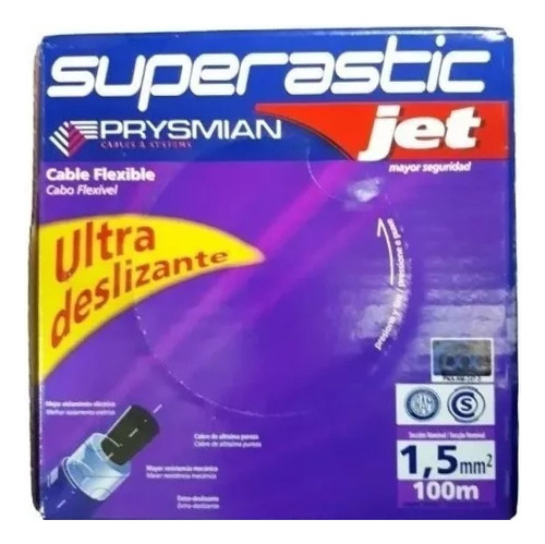 Cable Unipolar 1,5mm Pirelli Prysmian Superastic Rojo X100m