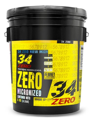 Proteína Whey Isolate 34 Zero 6kg 157 Servs Sabores Sabor Natural