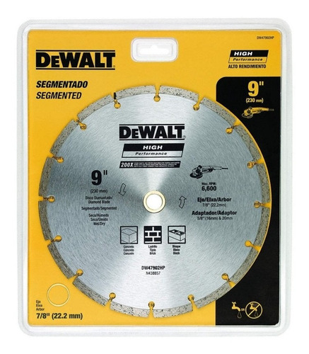 Disco Diamantado Segmentado 9  Hp Dw47902hp Dewalt