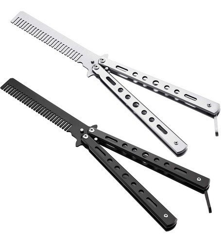 Imagen 1 de 4 de Navaja Mariposa Peine Balisong Entrenamiento Acero Trainer