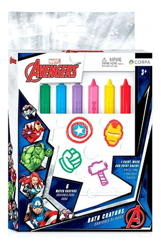 Crayones Avengers Para La Ducha Baño X 6 Multiscope Av300