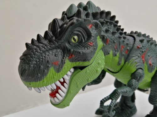 Imagen 2 de 10 de Juguete Dinosaurio T-rex Con Luces Y Sonido Lanza Humo
