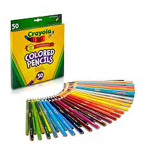 Caixa de lápis de cor Crayola Premium com 50 cores