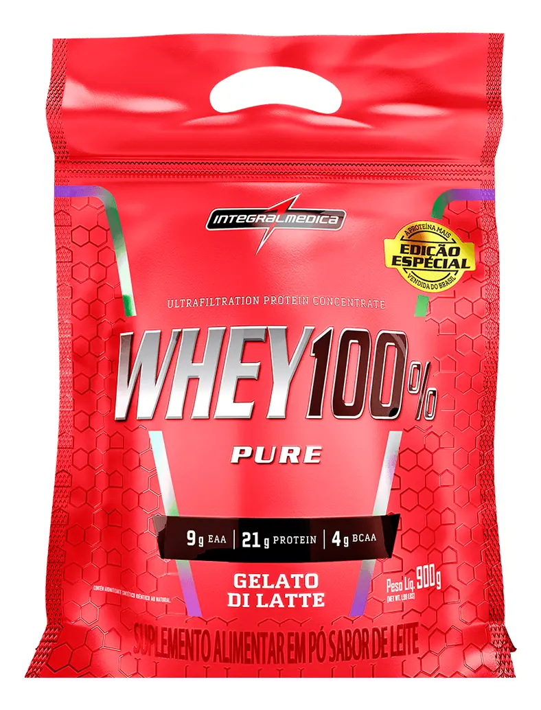 Suplemento Whey 100% Pure Gelato Refil 900g Integralmédica Gelato Di Latte
