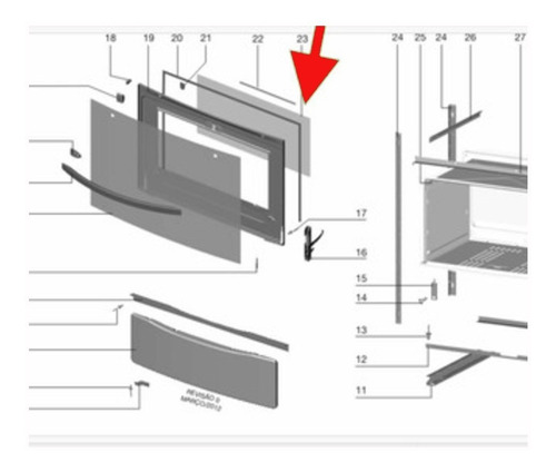 Imagem 7 de 10 de Vidro Interno Forno Fogão Electrolux 76sqb 76spb 76rbs 76srb
