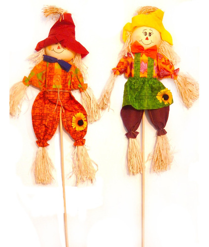 Casal Espantalho De Palha 47cm Decoração Festa Junina (580)