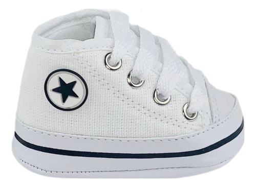 Tênis Estilo All Star Bebê Branco Menino Sapato Infantil