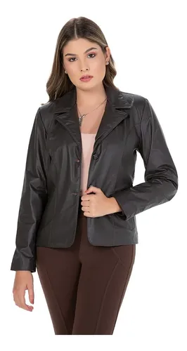 Blazer feminino best sale em couro legitimo
