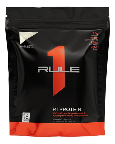 Rule One Proteina Whey Isolate Hidrolizada 16 Serv Sabor Vanilla Crème