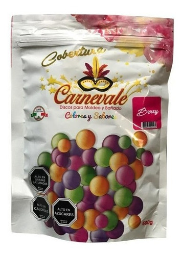 Cobertura Chocolate Carnevale Color Y Sabor Berry 500 Grs