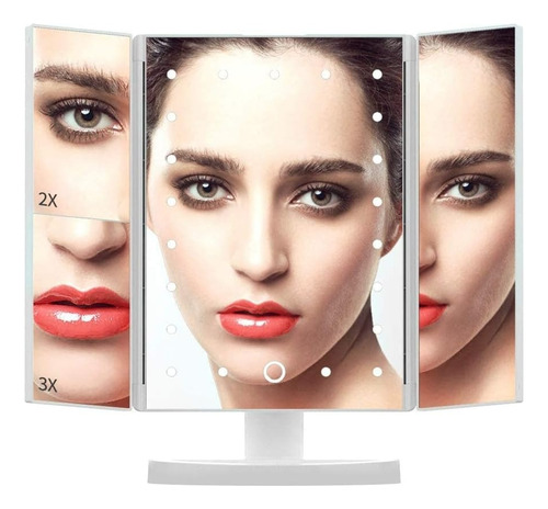 Espejo Para Maquillaje Aumentos 2x 3x Luz Led