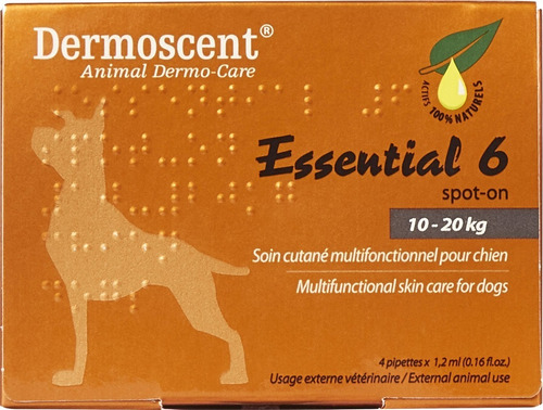 Dermoscent Essential 6 Spot-on Perros 10 A 20kg 4 Pipetas