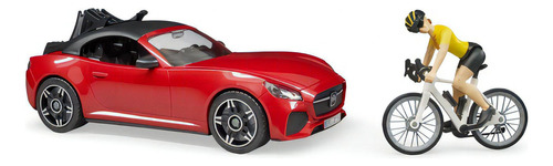 Juguetes Bruder Roadster With Driver  3485 Color Rojo Personaje Figura