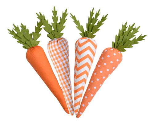 4x Adornos De Zanahoria De Pascua Decoración Serie Naranja
