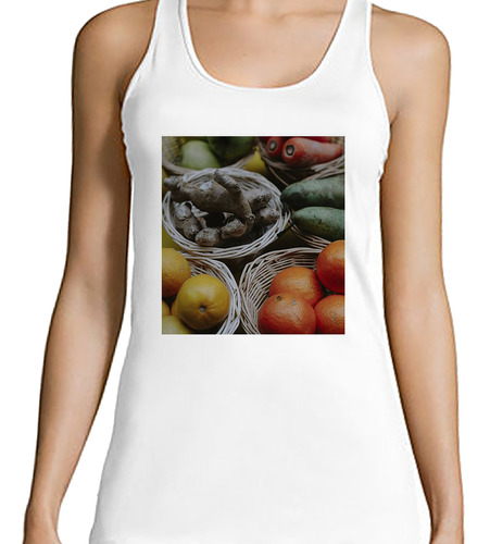 Musculosa Mujer Comida Saludable Frutas Verduras Campo P4