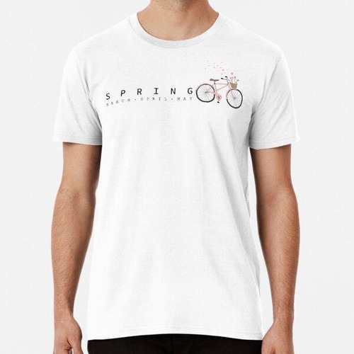 Remera Tipografía De Primavera Con Lindo Diseño De Bicicleta