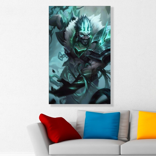 Cuadro Decorativo Draven Arruinado Lol Skin Canvas 80x50cm