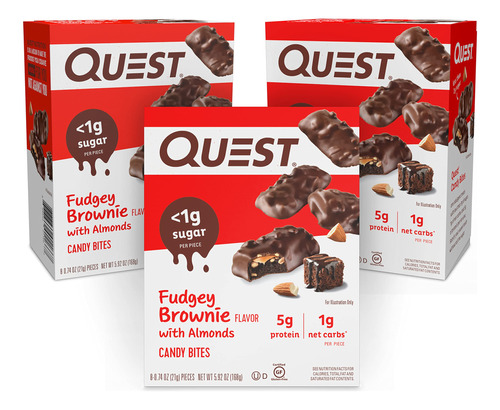 Quest Nutrition Fudgey Brownie Candy Bites, 24 Unidades