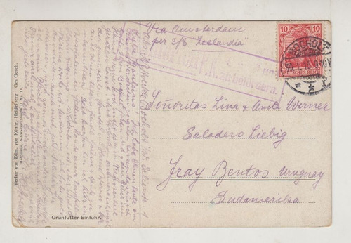 1915 Postal Cursada Alemania A Saladero Liebig Fray Bentos
