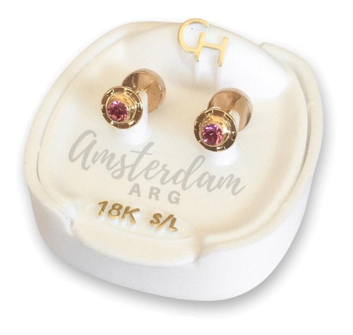 Abridores De Oro 18kt Marca Ch Strass 720  ..amsterdamarg..