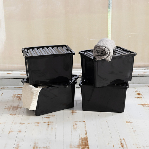 Set X6 Organizadores De Plástico Life Box 50l Negro