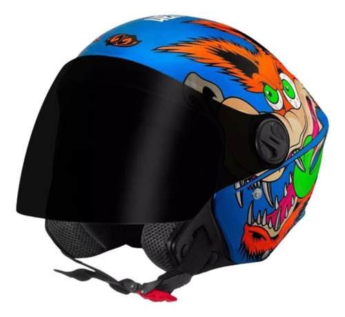 Capacete Aberto New Liberty 3 Coyote Pro Tork Fosco Vis Fumê Azul Coyote 58/m