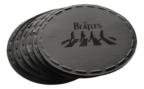 Paquete 6 Portavasos 100% Piel Beatles