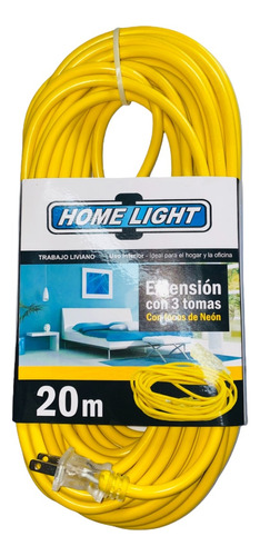 Extension Electrica Vulcanizado 20 Metros Home Light