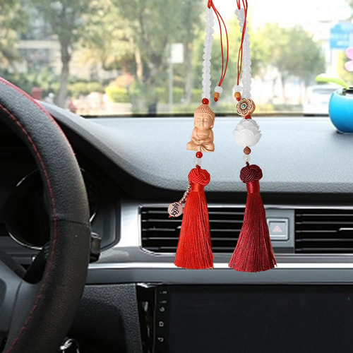 Accesorios Colgantes Para Espejo De Coche, Adorno Rojo