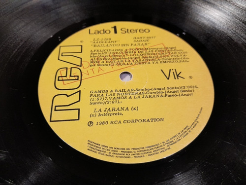 Lp Vinilo - La Jarana - Bailando Sin Parar - Arg - 1980 (Usado)