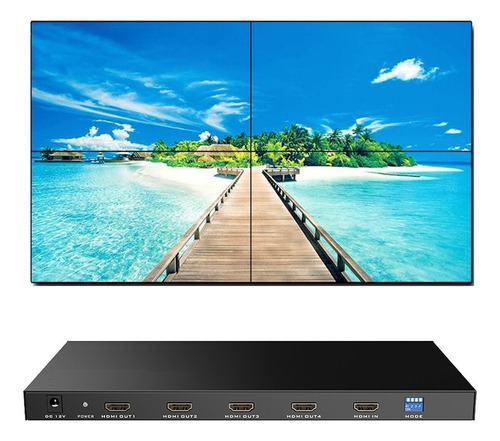 Controlador Video Wall 2x2 Hdmi Expande La Imagen En 4 Pantallas Para Restaurante, Bar, Plaza Comercial Etc